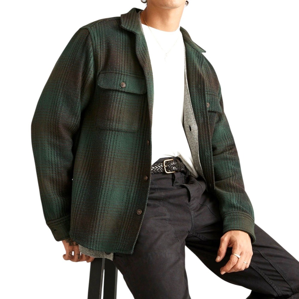 Madewell Brushed Easy Shirt-Jacket Mens XXL Old Spruce Lanificio Italian Fabric